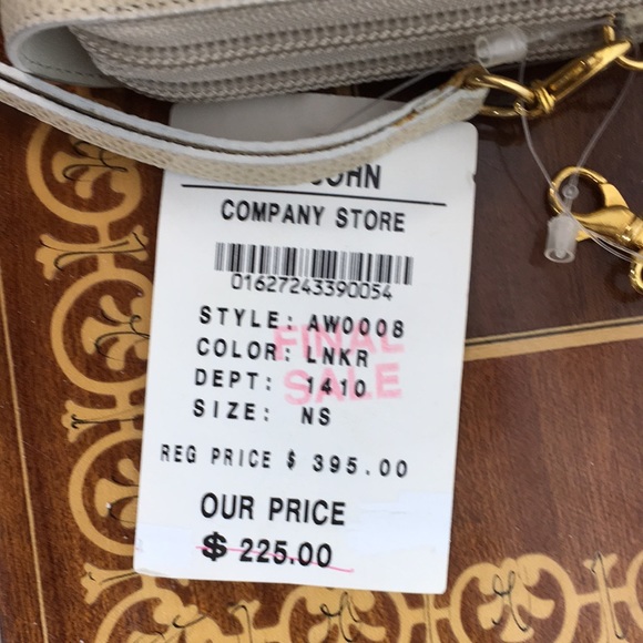 NWT St. John Cream wallet bag on Gold Chain Reptile $395 - Picture 2 of 16